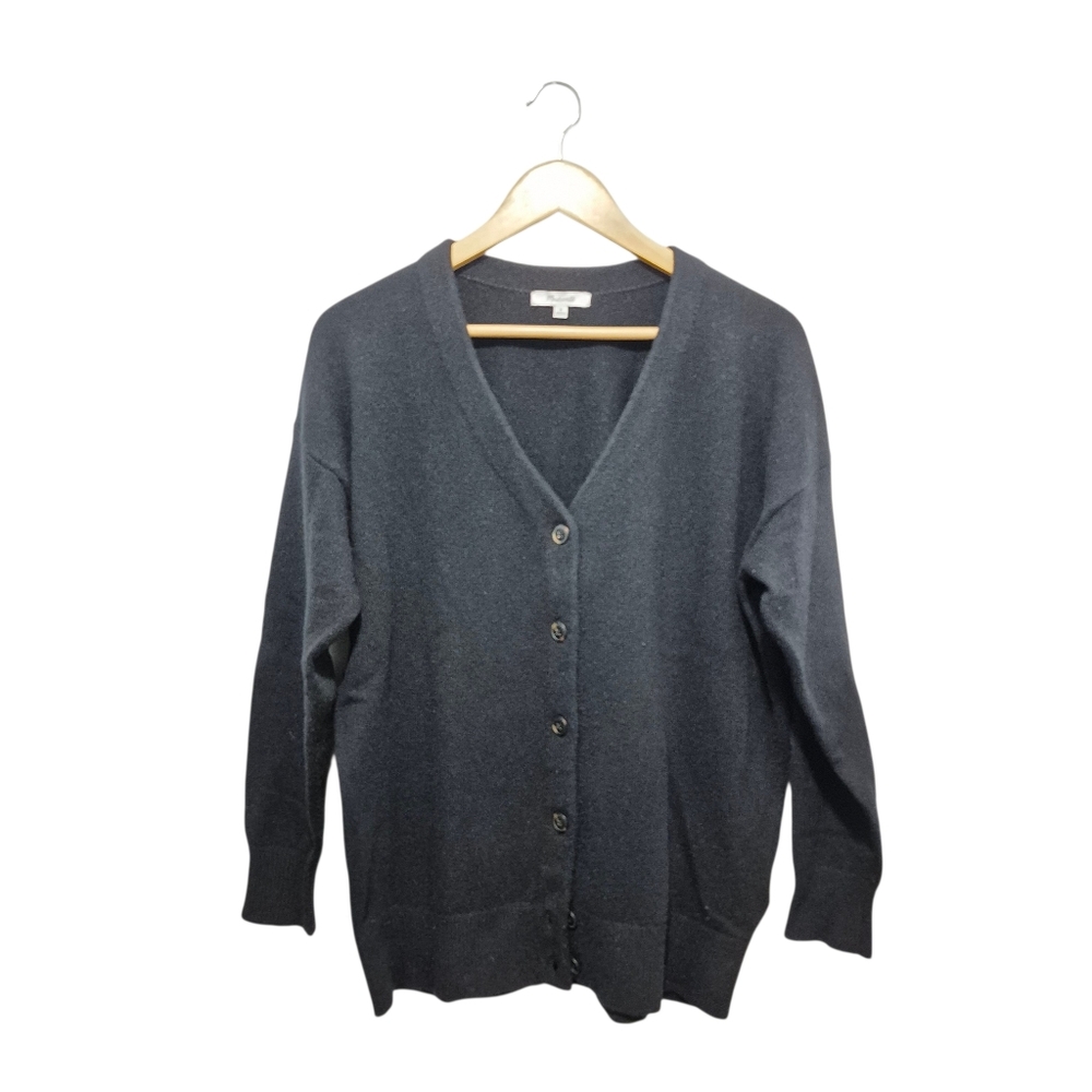 Madewell Black Merino Wool Blend V-Neck Cardigan SIZE MEDIUM Grandpacore